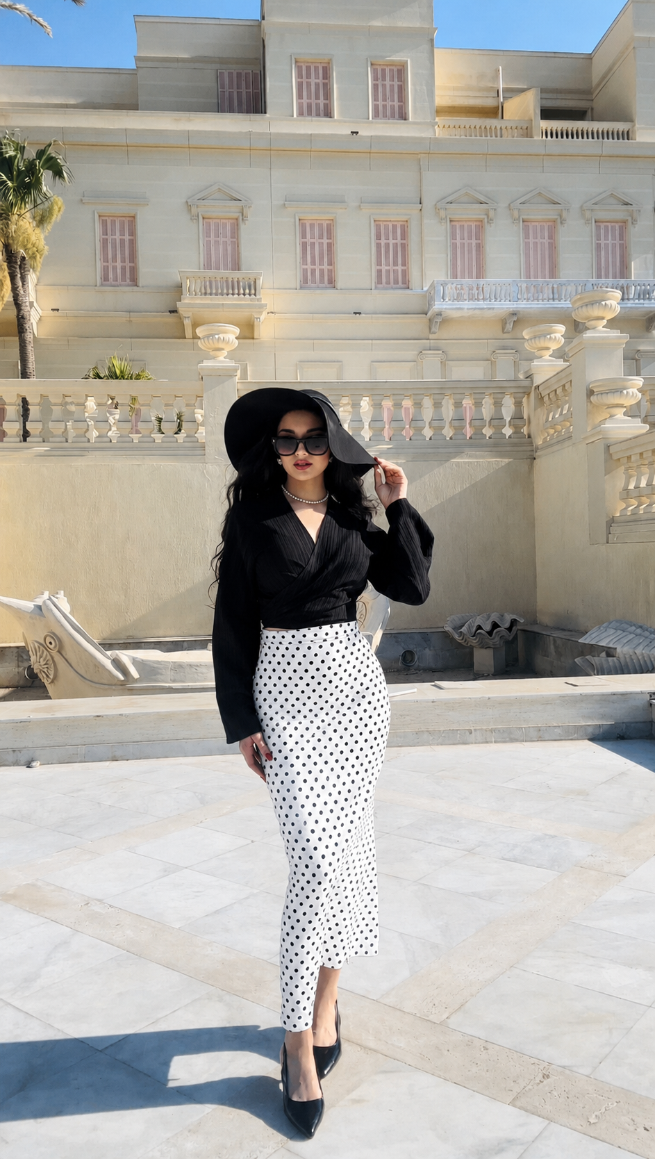 Mermaid Polka Skirt White