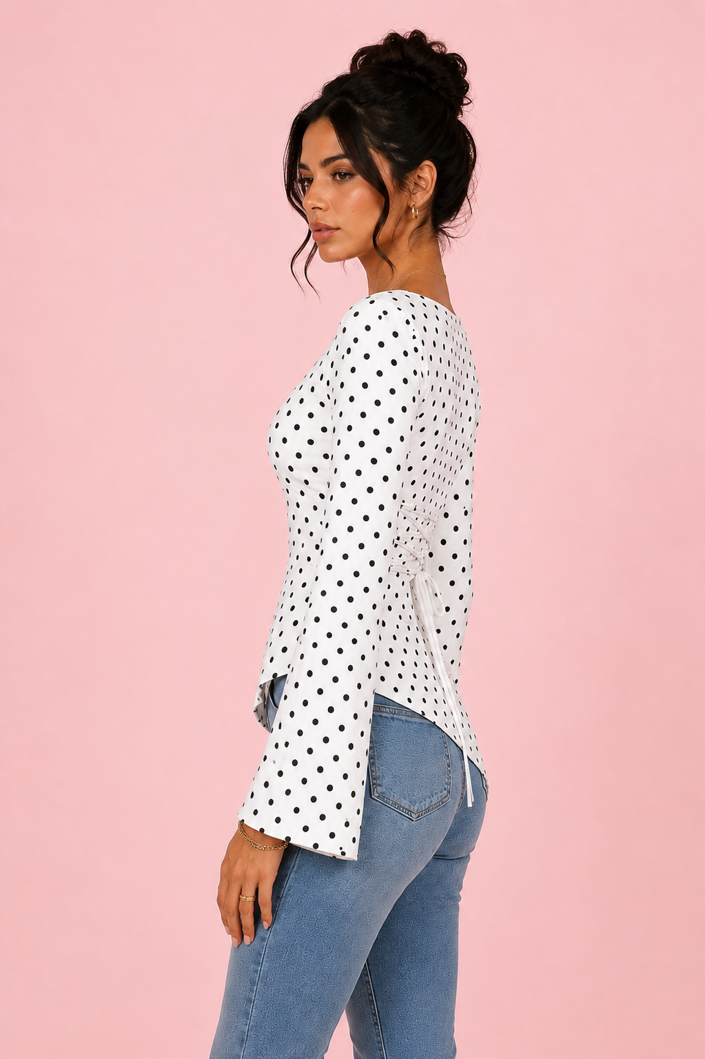 Tie Back Polka Top