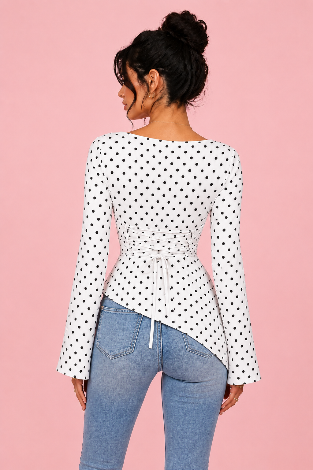 Tie Back Polka Top