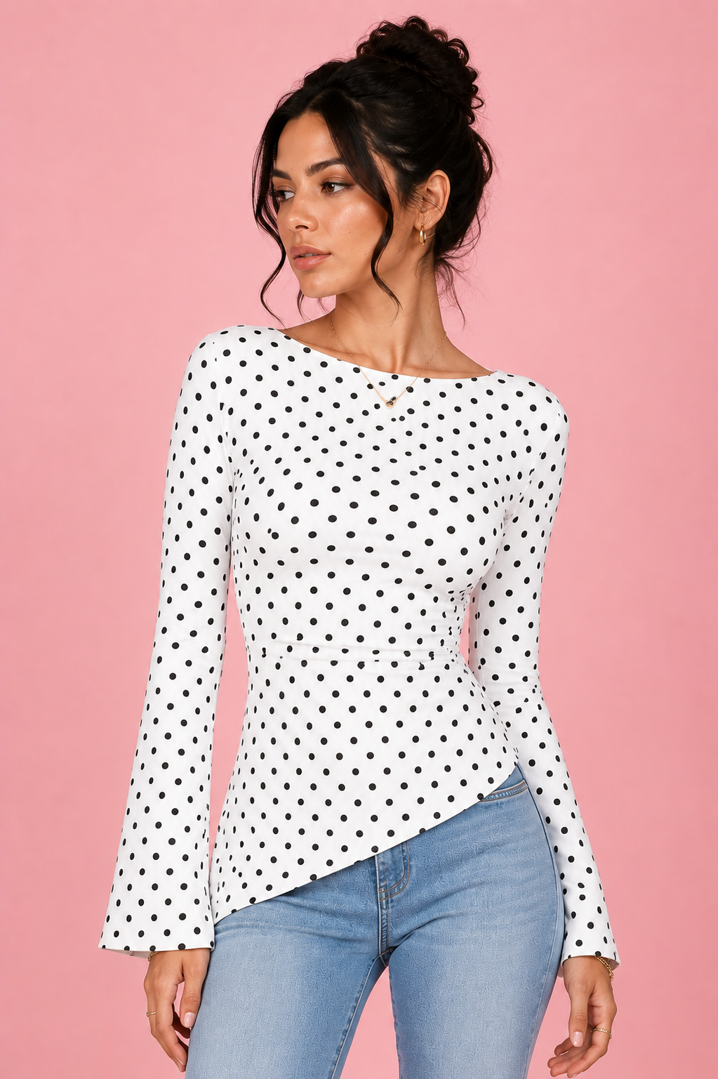 Tie Back Polka Top