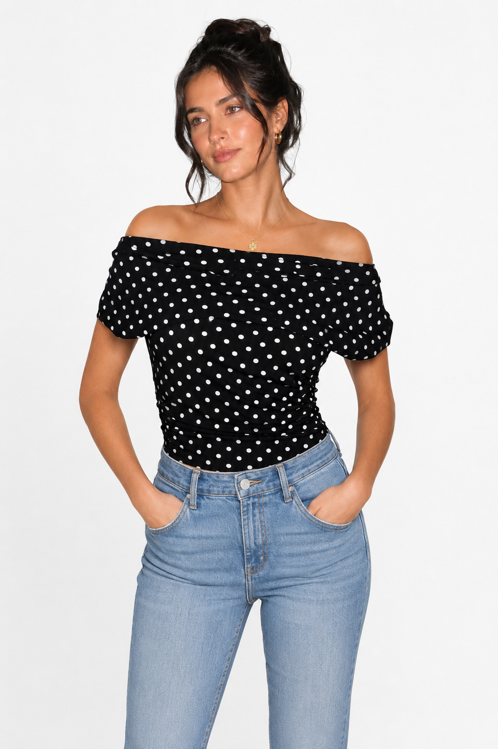 Pretty Polka Top black