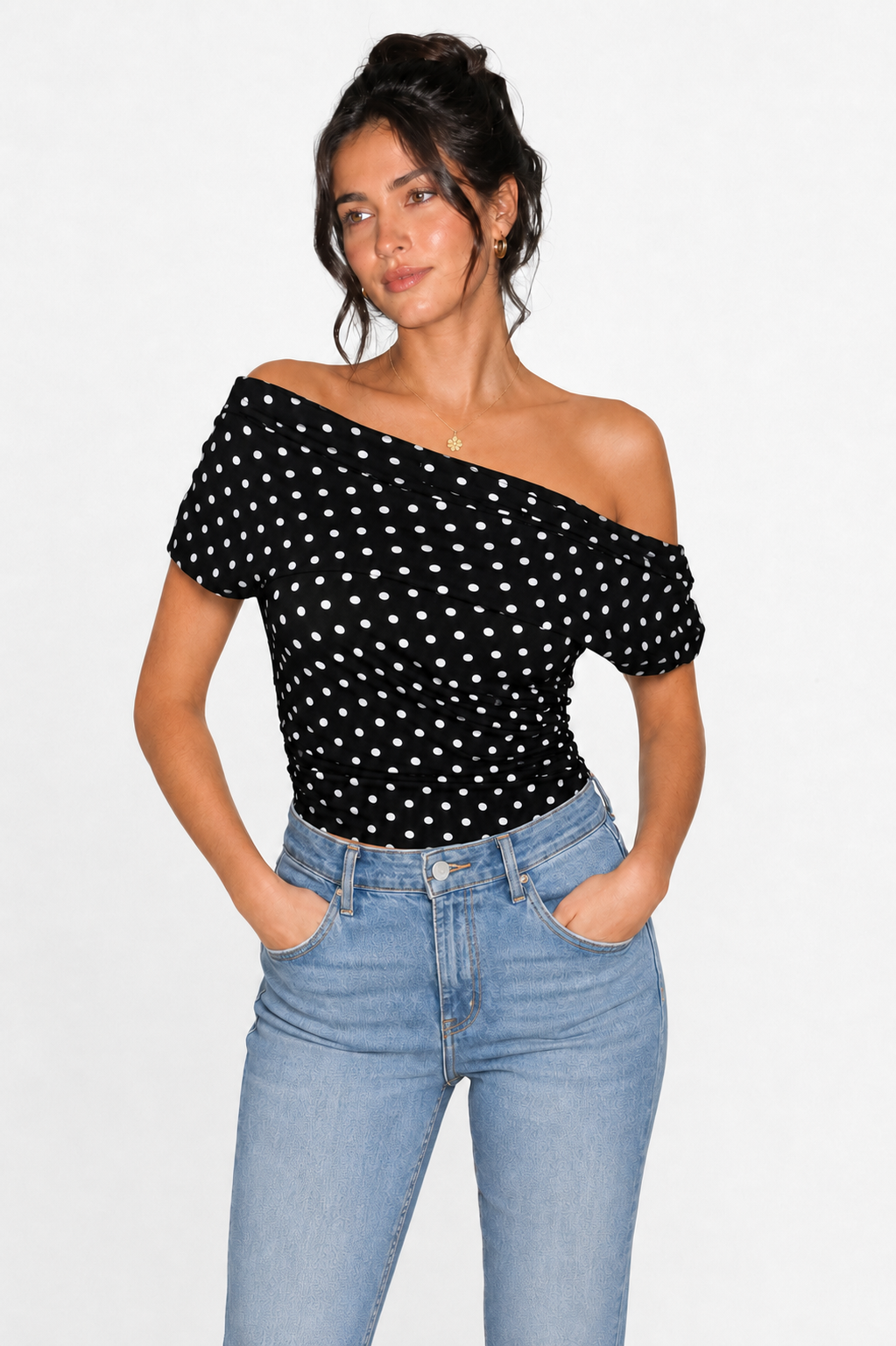 Pretty Polka Top black