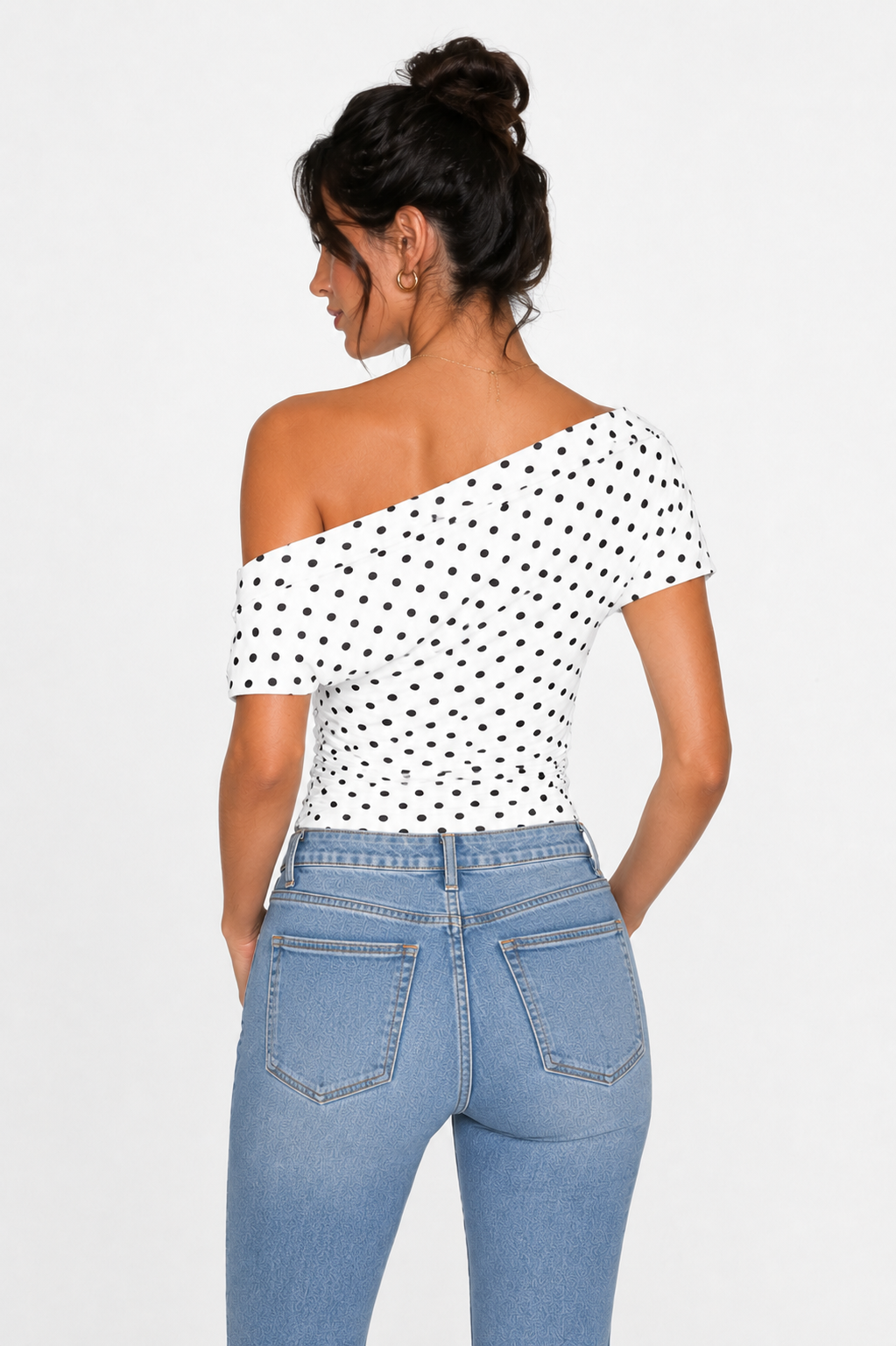 Pretty Polka Top white