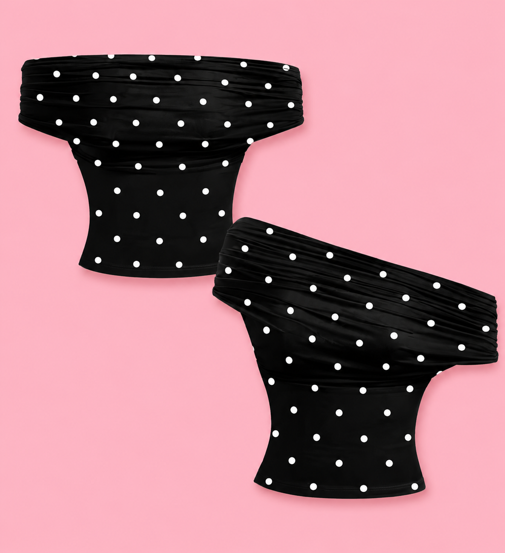 Pretty Polka Top black