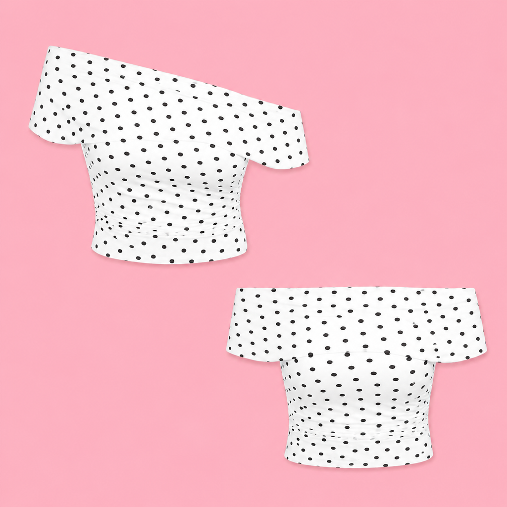 Pretty Polka Top white