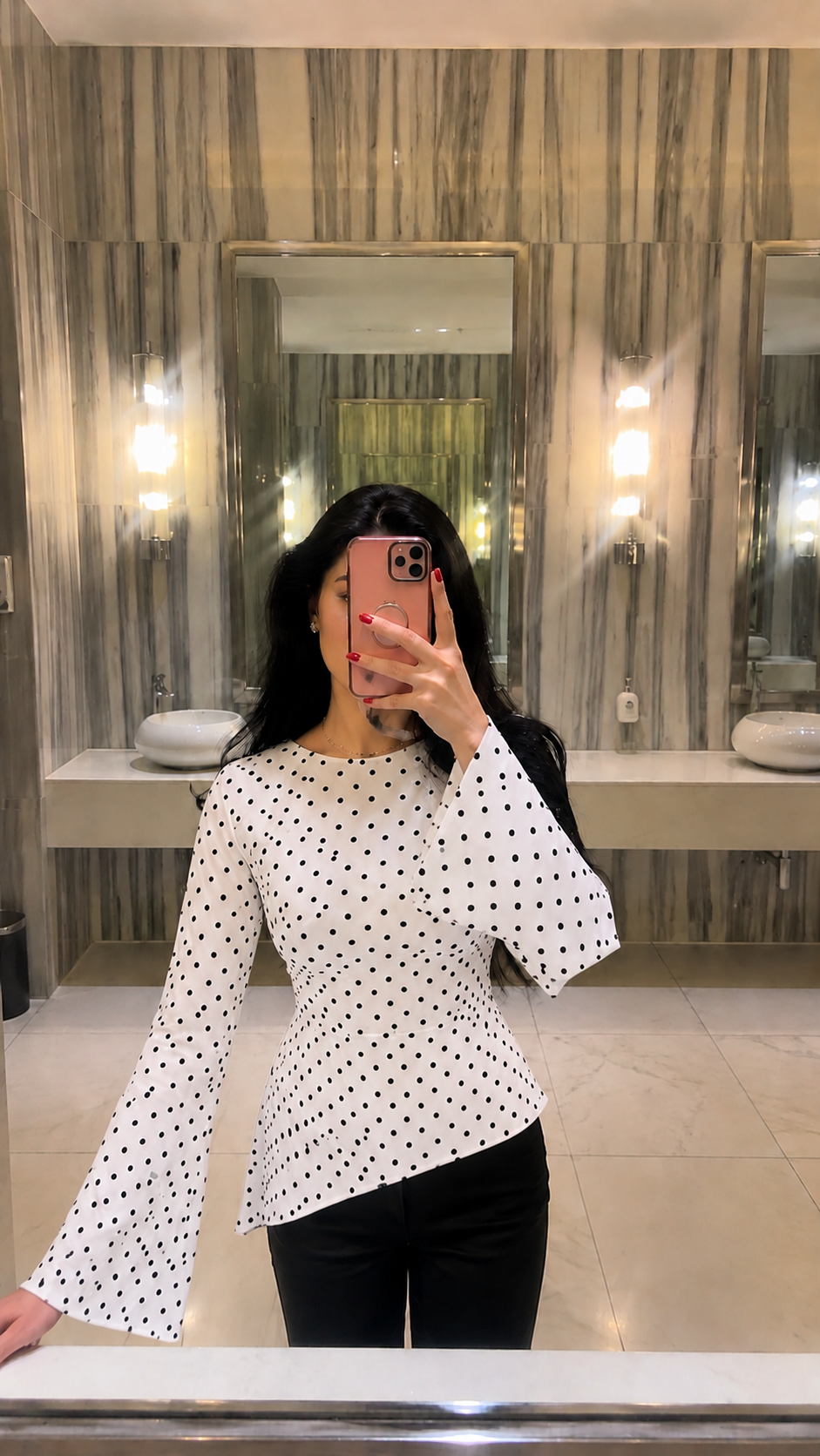 Tie Back Polka Top