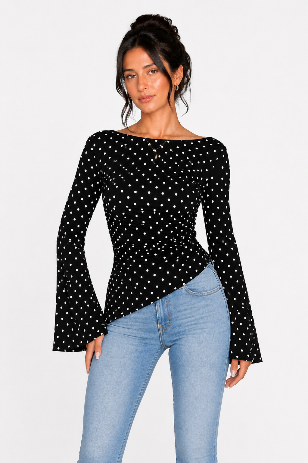 Tie Back Polka Top