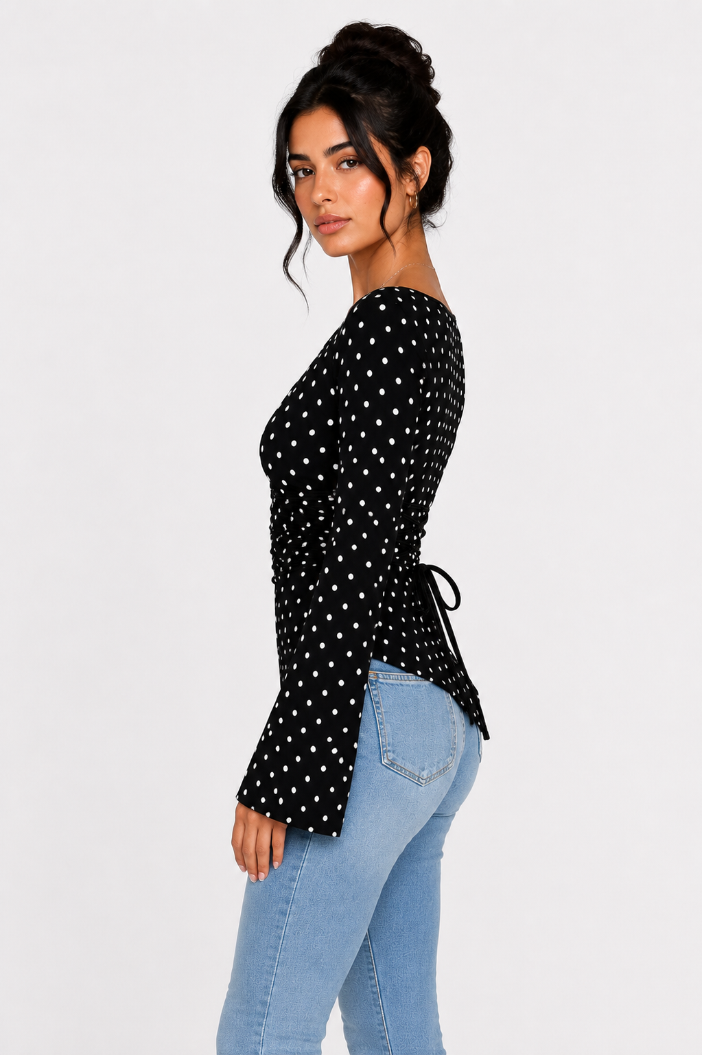 Tie Back Polka Top