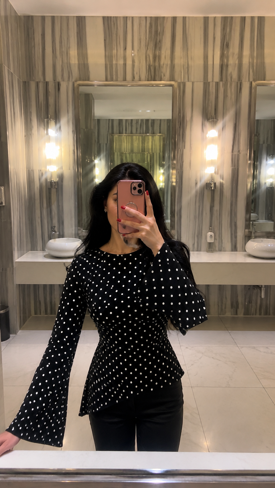 Tie Back Polka Top