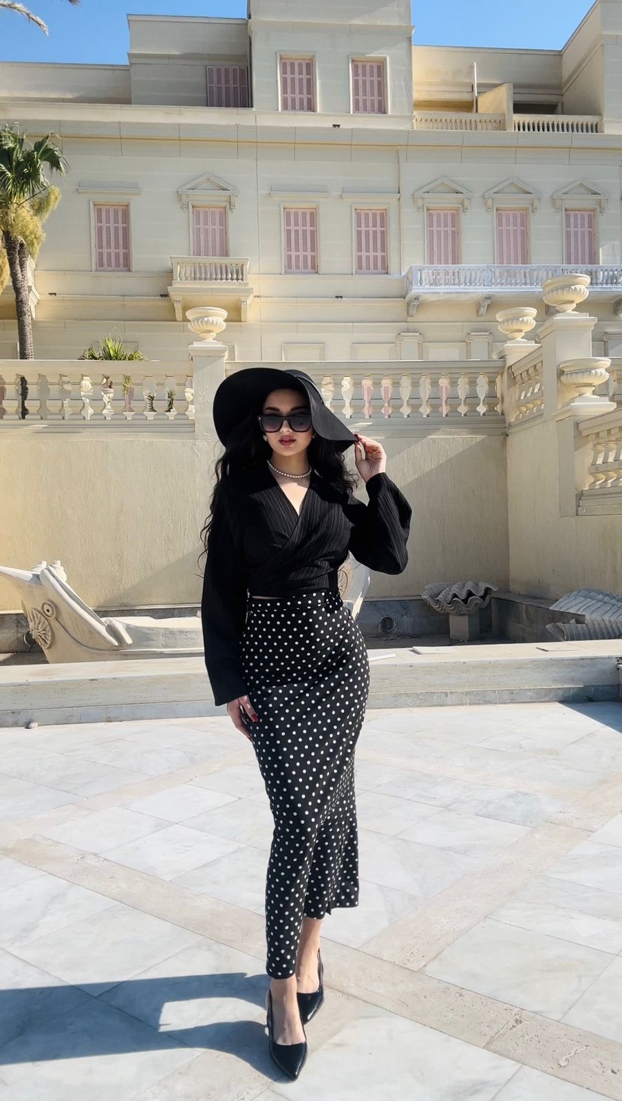 Mermaid Polka Skirt Black