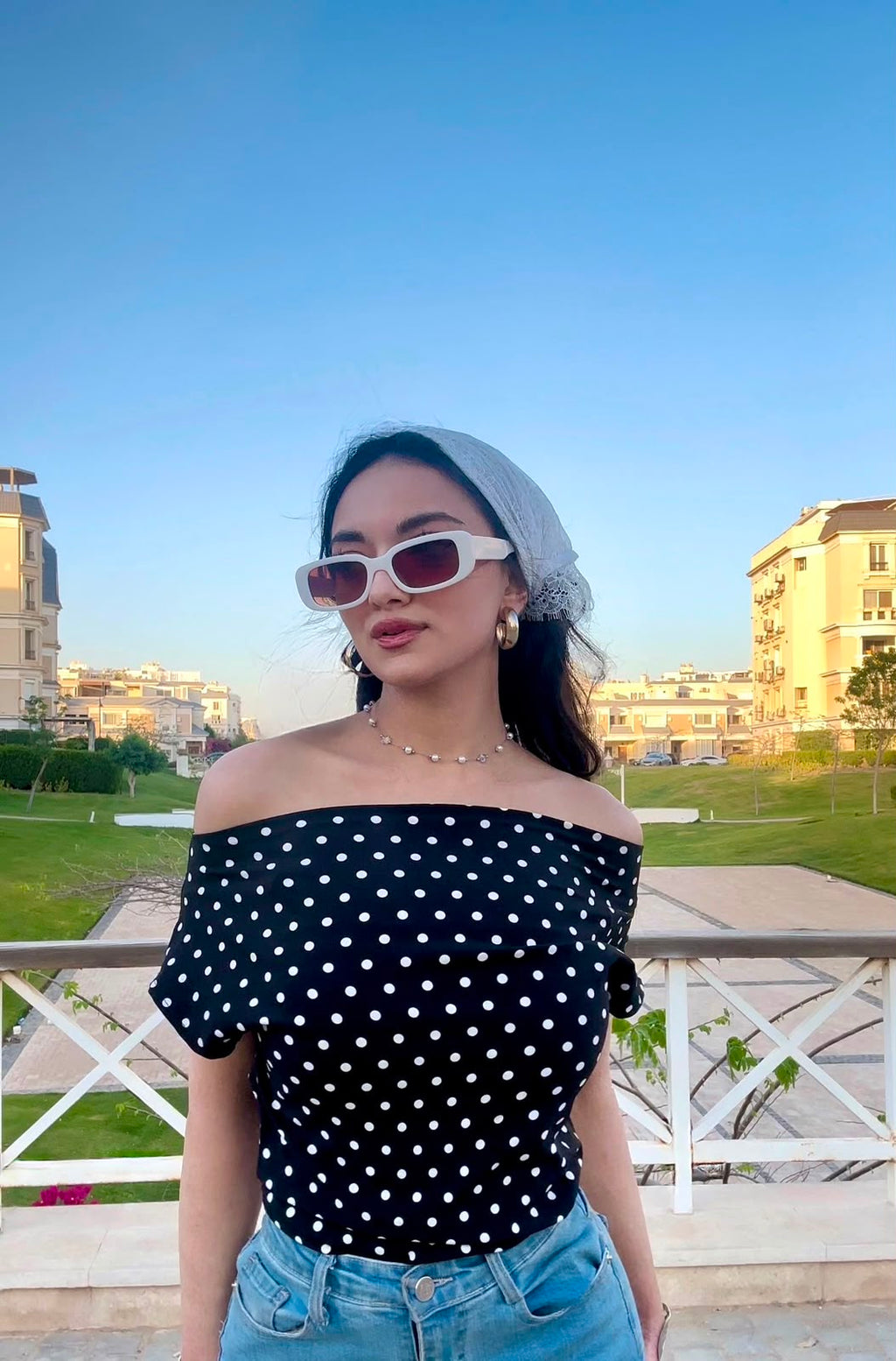 Pretty Polka Top black