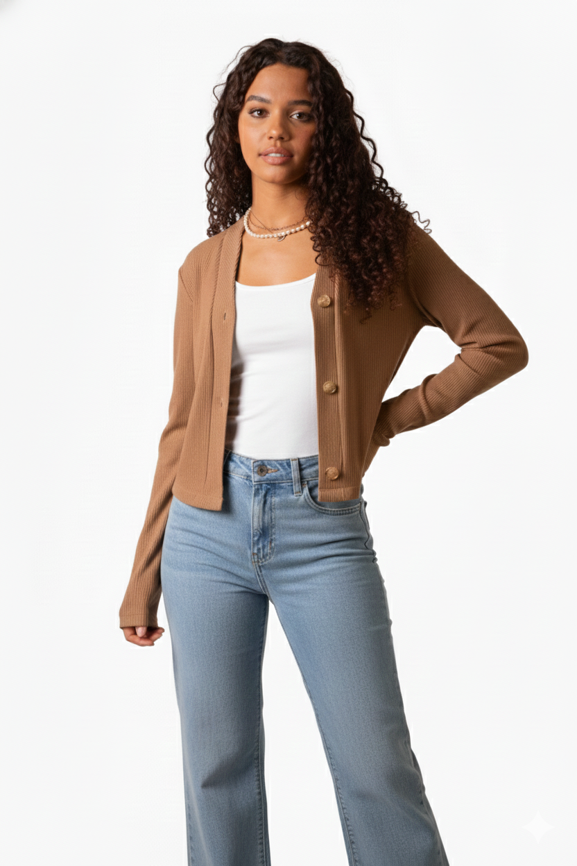 Soft Knit Cardigan - Cafe