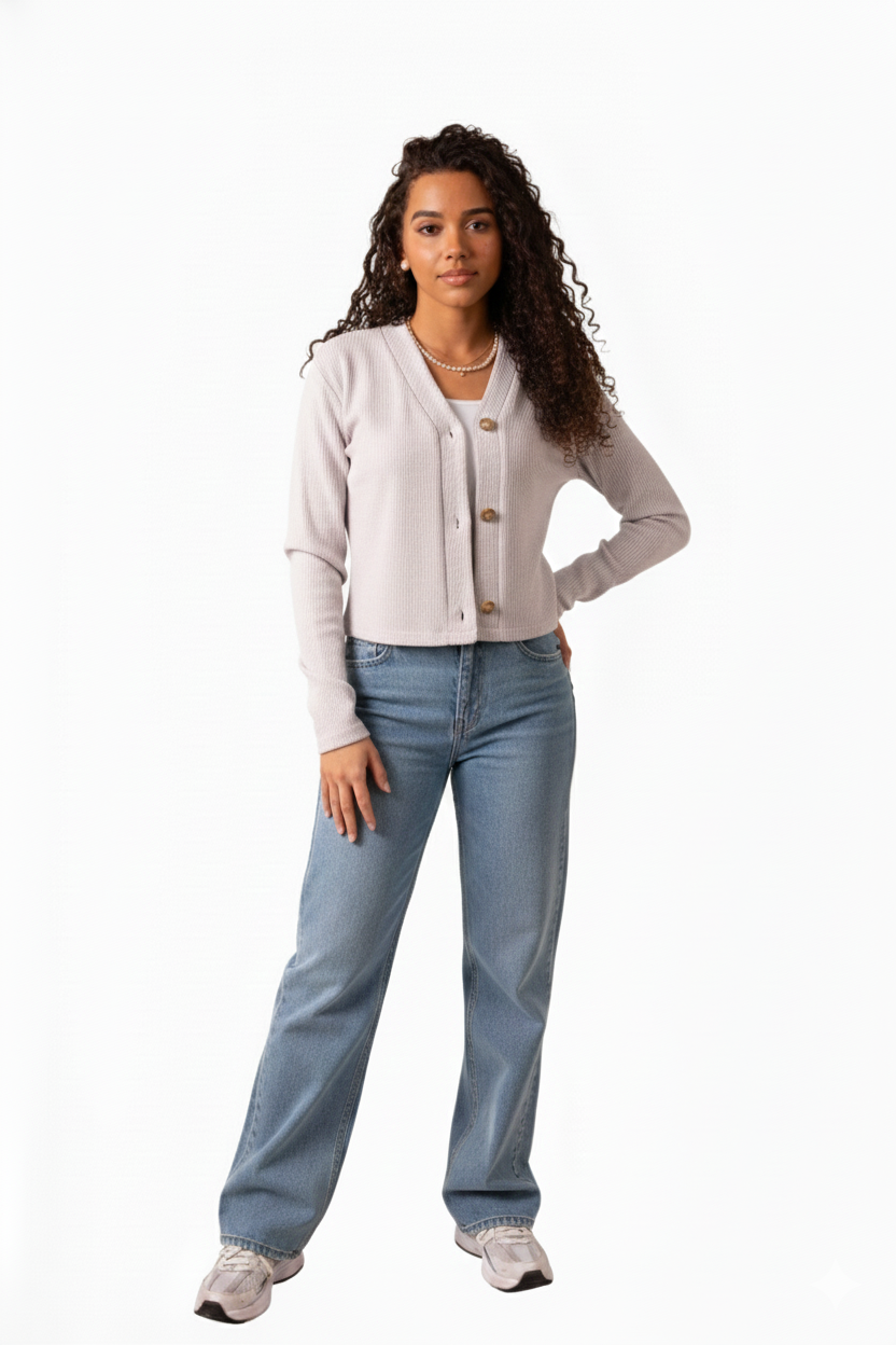 Soft Knit Cardigan - Grey