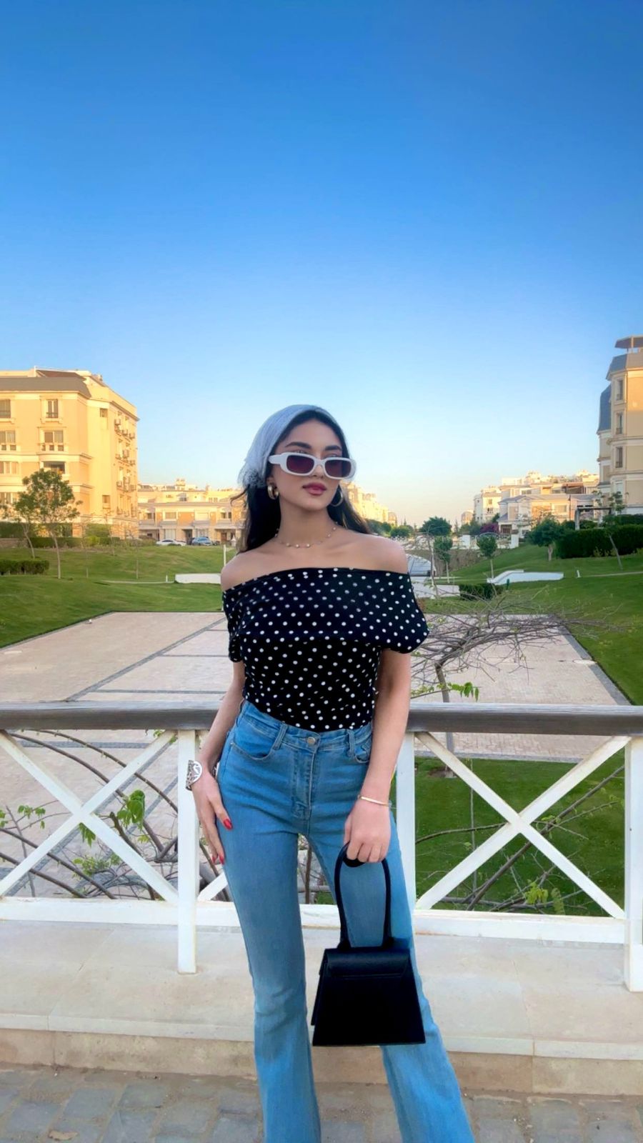 Pretty Polka Top black
